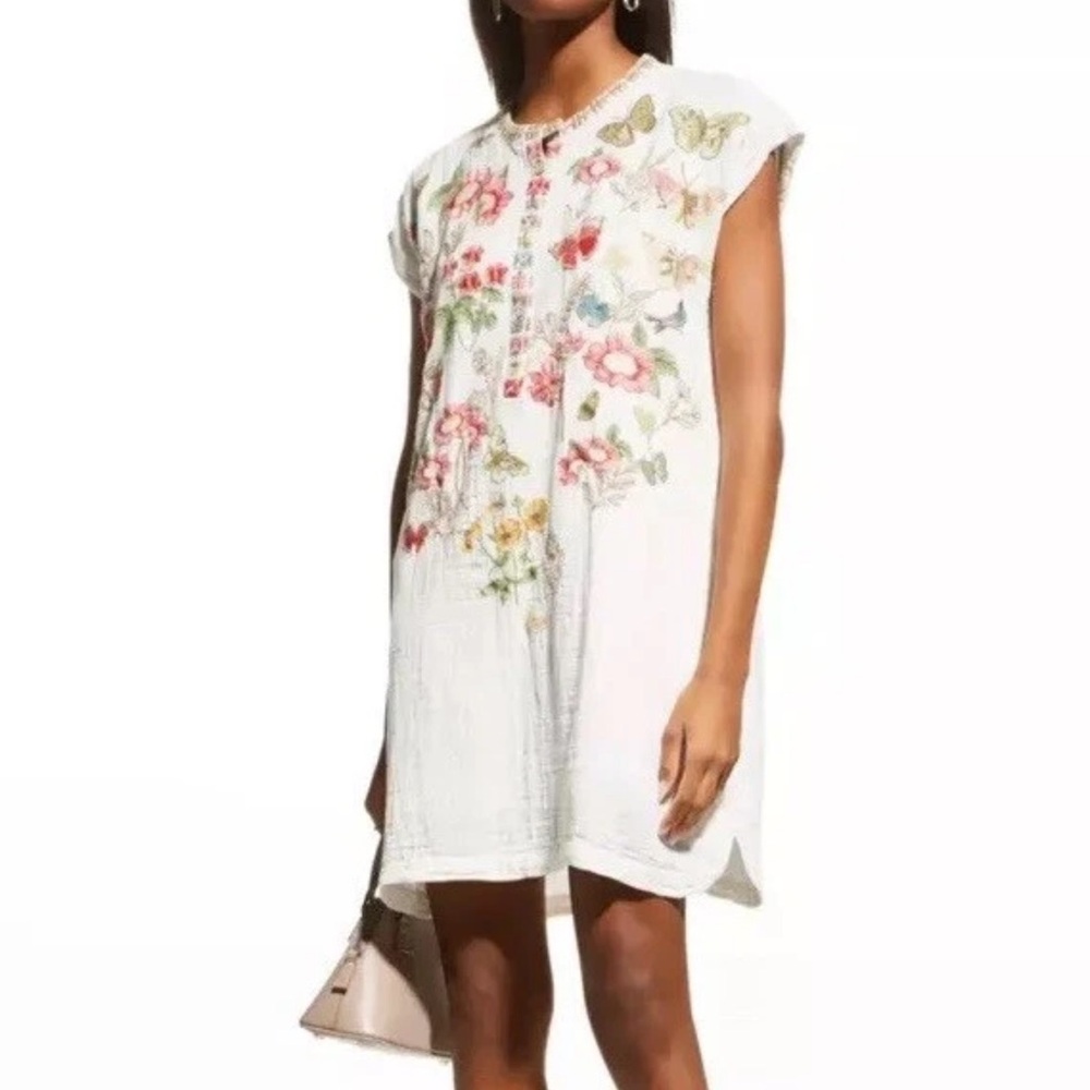 BIYA Johnny Was Annalise Embroidered Gauzy Dress - Picture 2 of 16